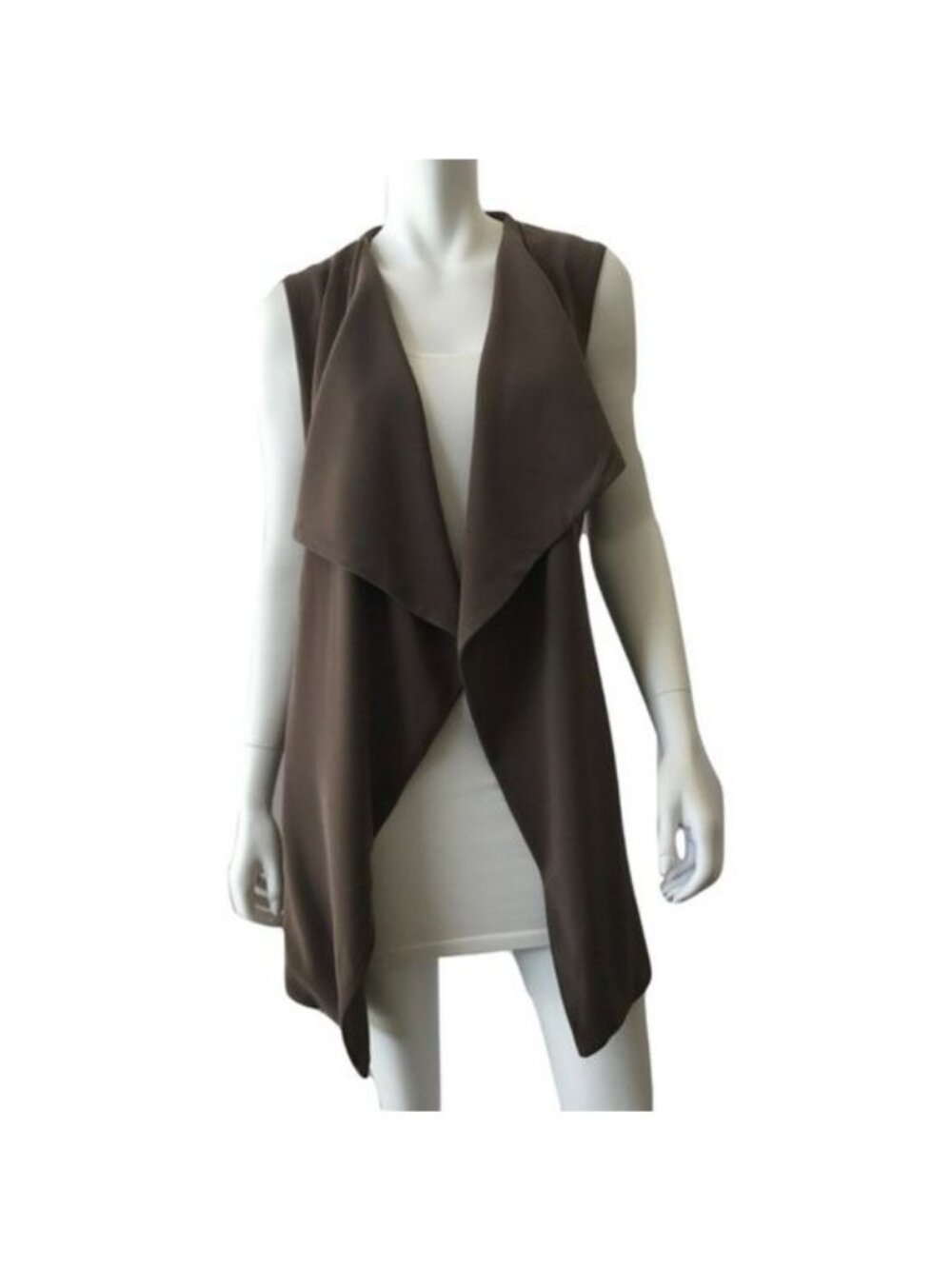Sugar Lips Brown Taupe Wrap Vest With Removable Tie